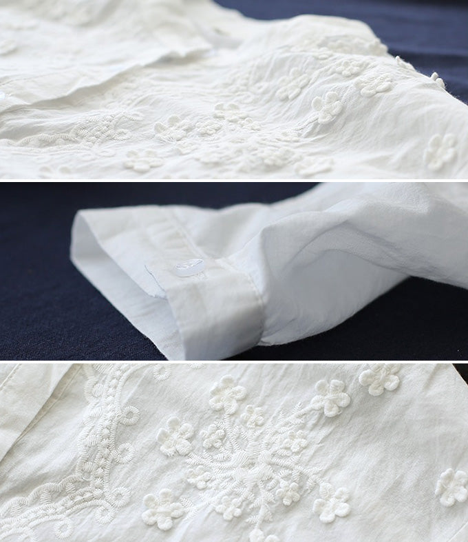 Little flower embroidary blouse