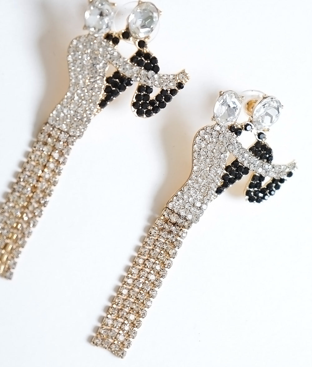 Dancing rhinestone earrings