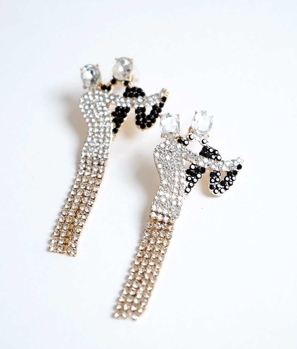 Dancing rhinestone earrings