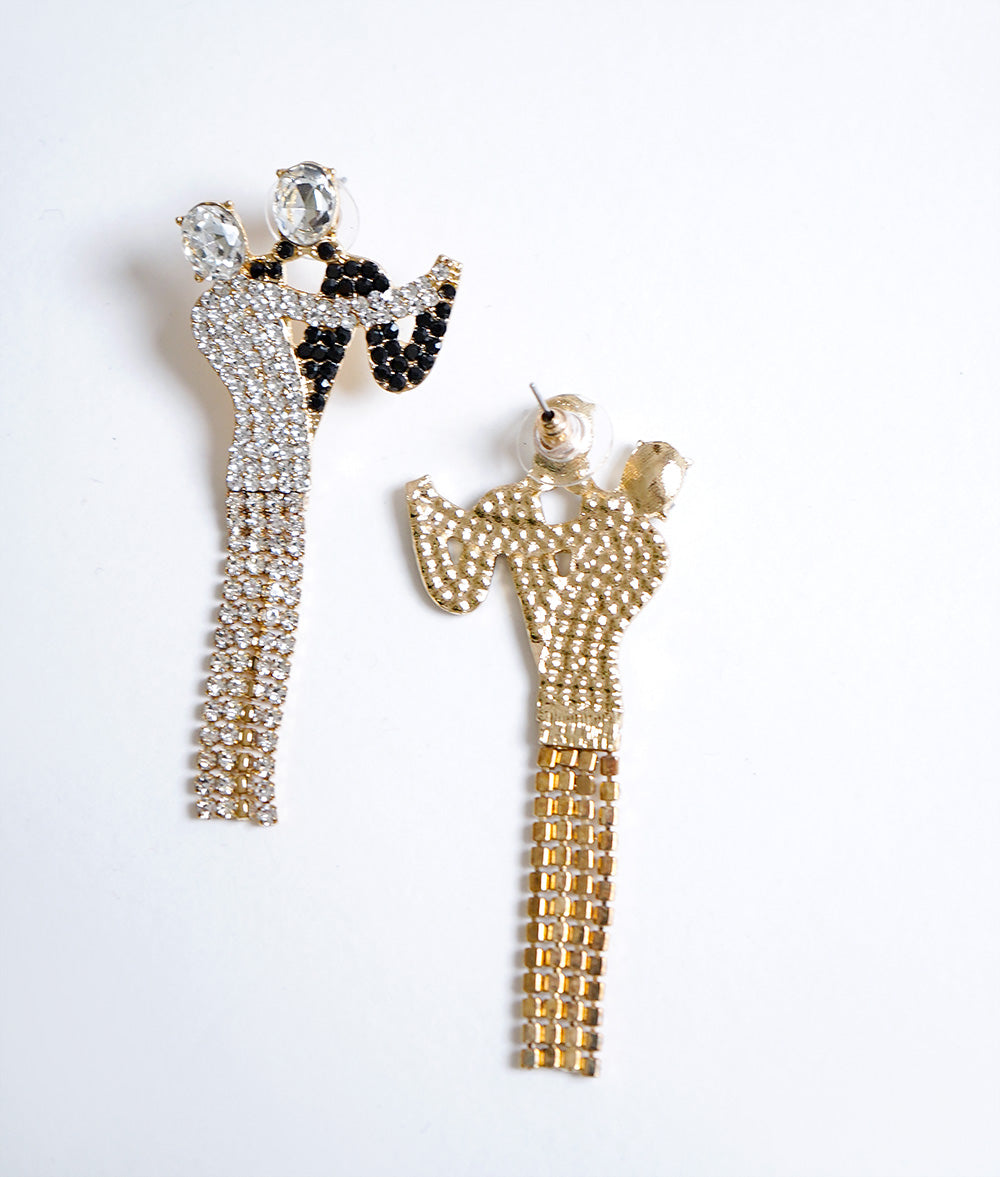 Dancing rhinestone earrings