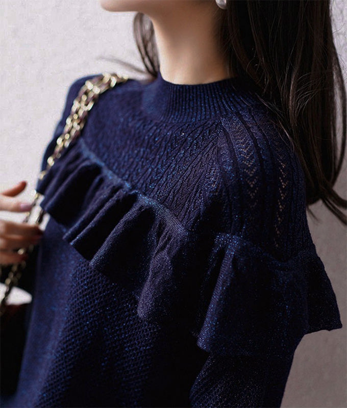 Frilled knit like a shining star