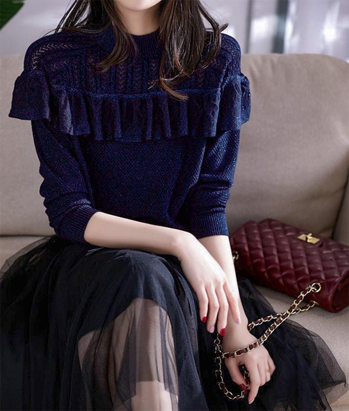 Frilled knit like a shining star