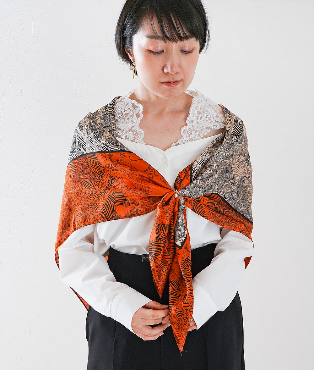 Leaf and Bird Scarf & Scarf Ring