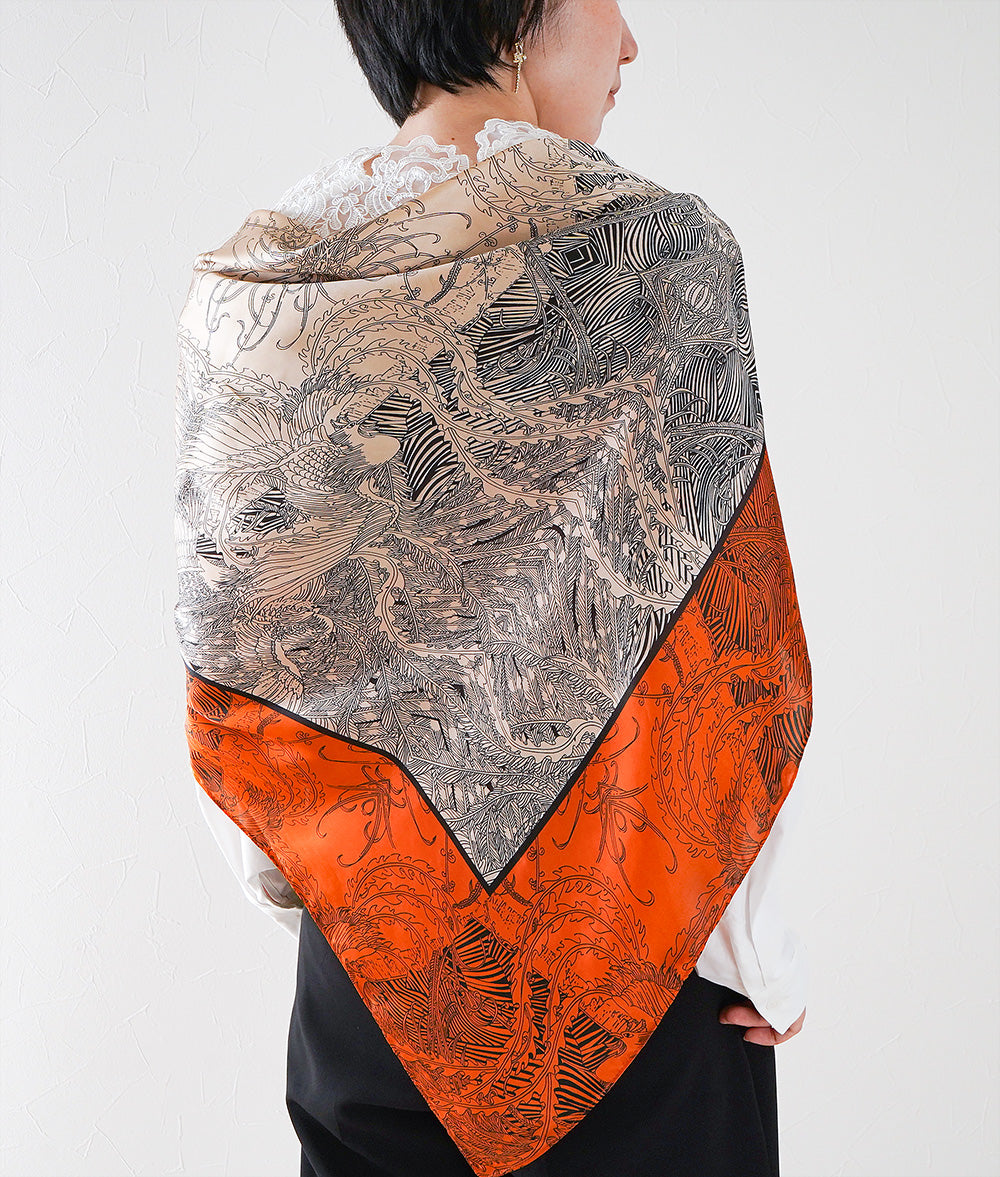 Leaf and Bird Scarf & Scarf Ring