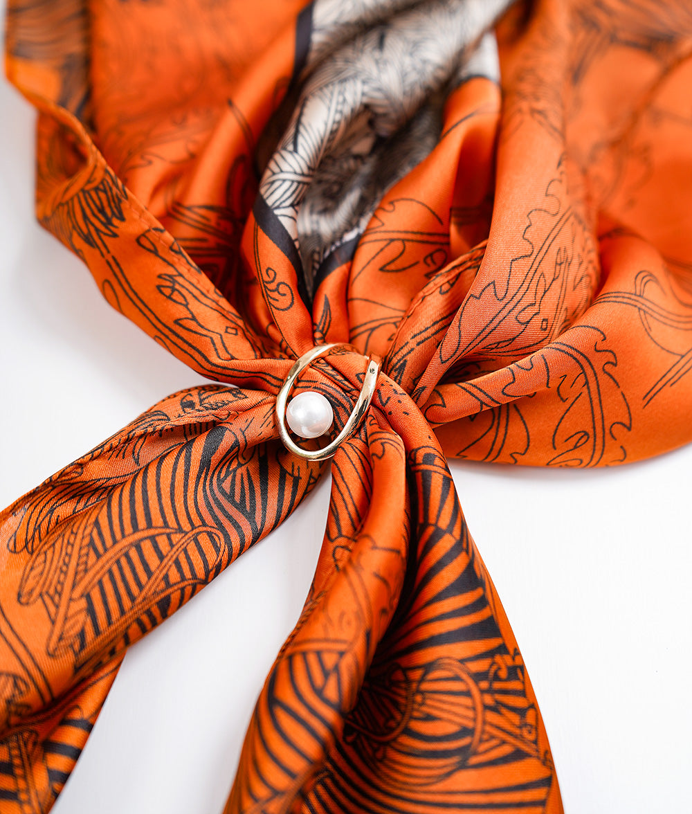 Leaf and Bird Scarf & Scarf Ring