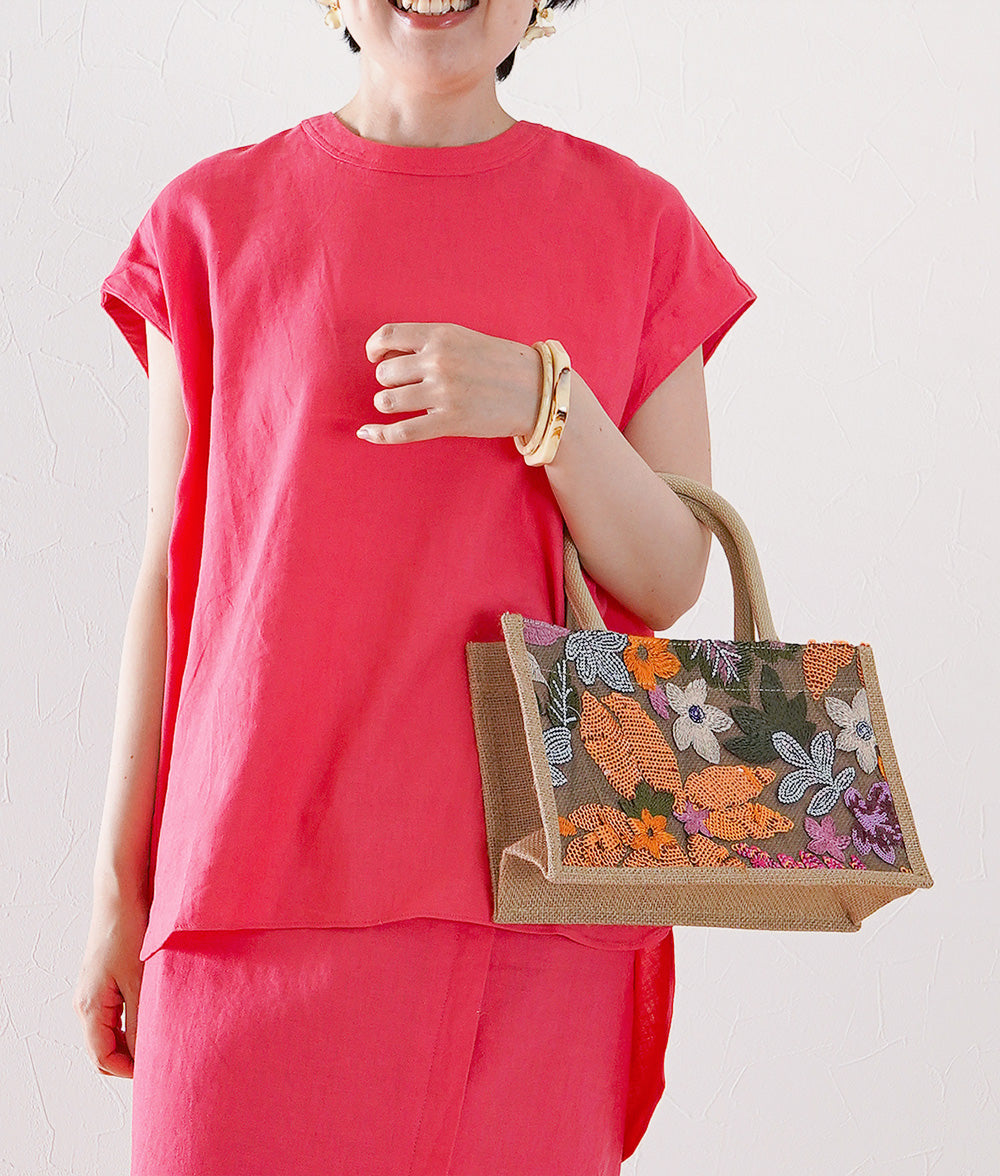 Sparkling flower sequin tote bag