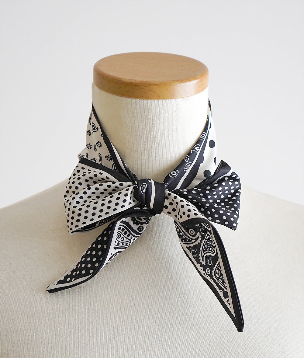 Dot and Paisley Reversible Scarf