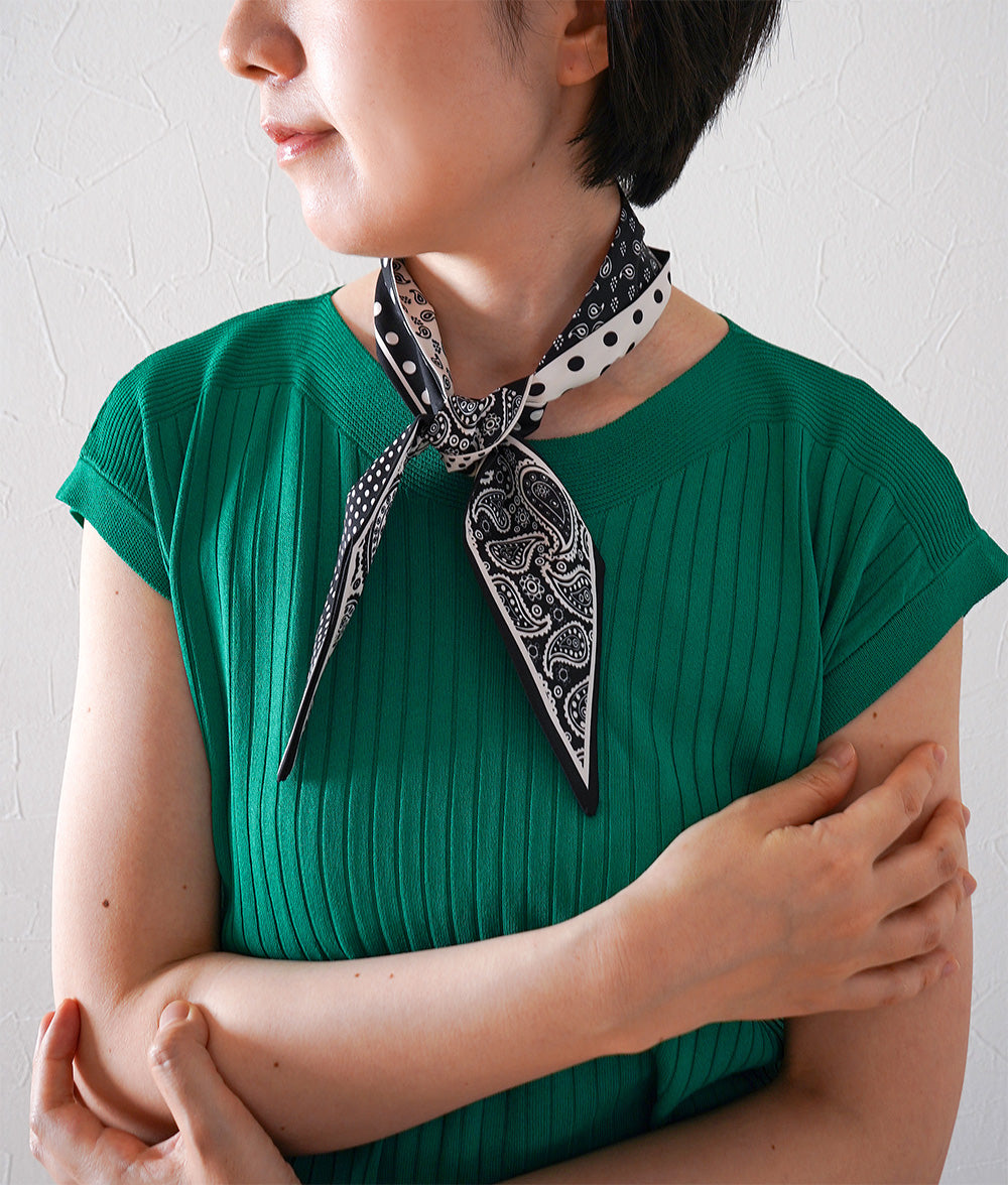Dot and Paisley Reversible Scarf