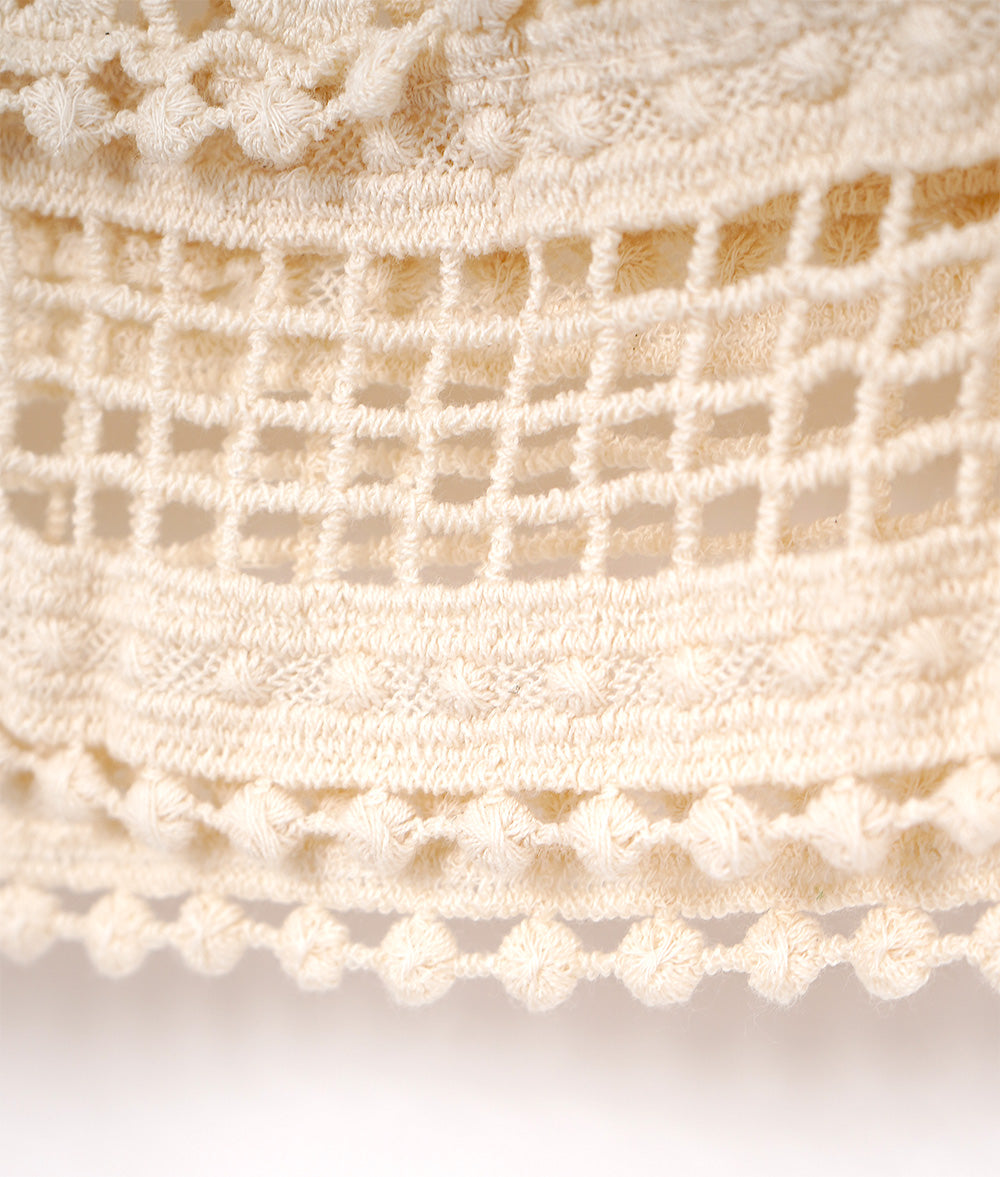 Natural crochet lace vest