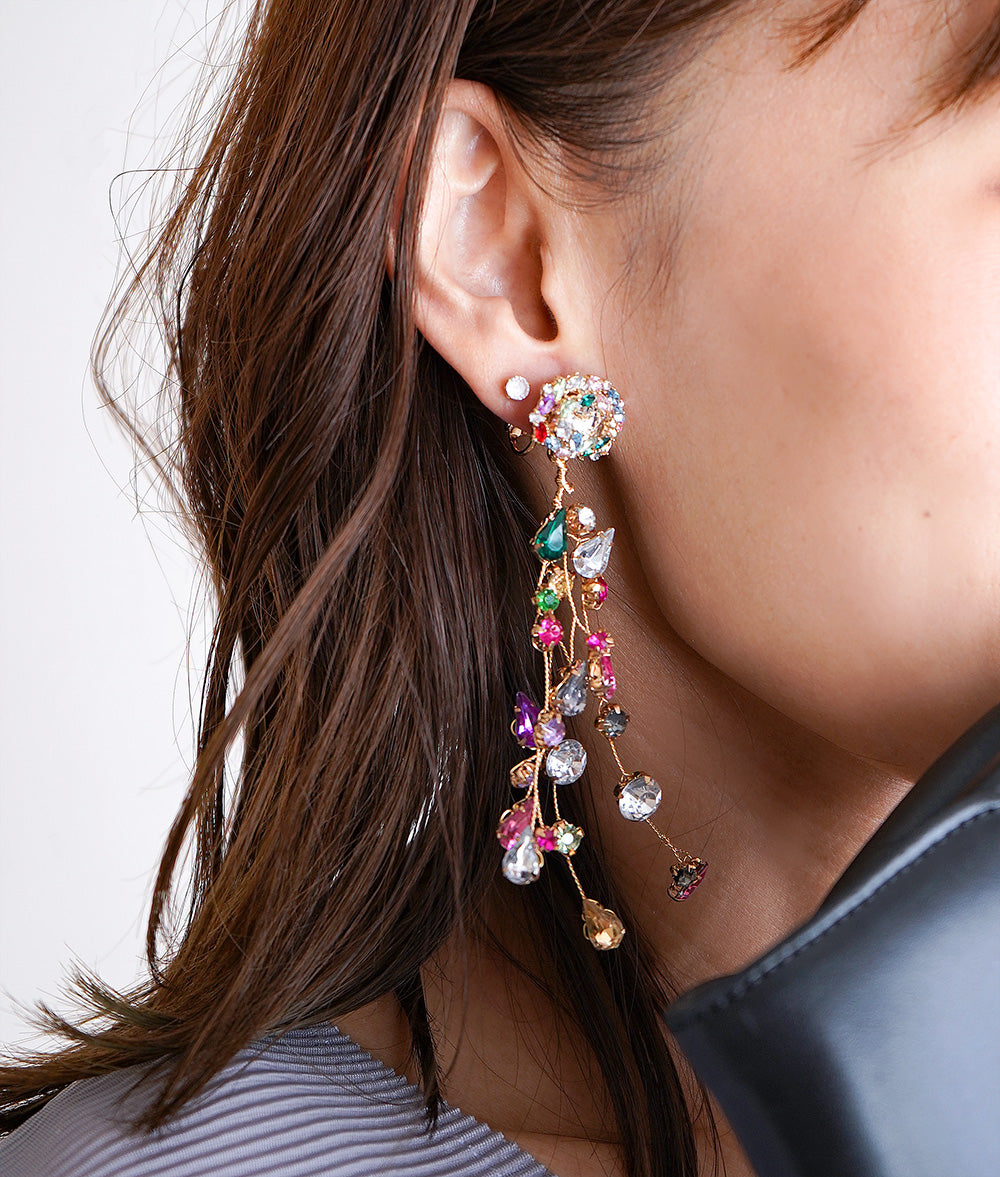 Multi-colored tree earrings
