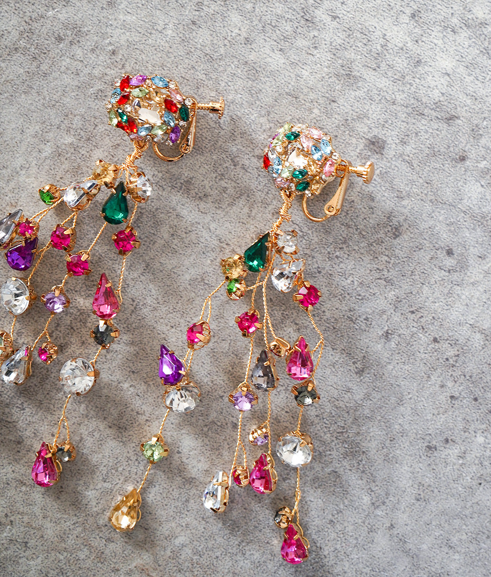 Multi-colored tree earrings