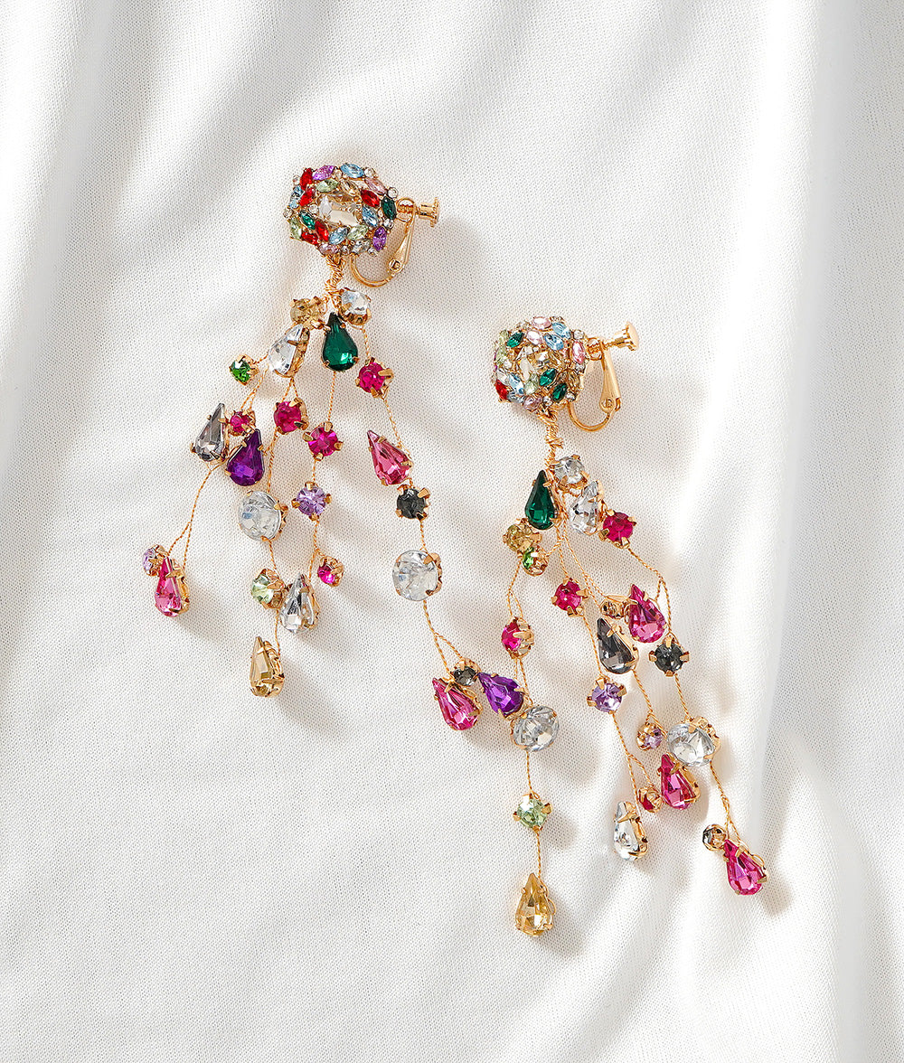 Multi-colored tree earrings