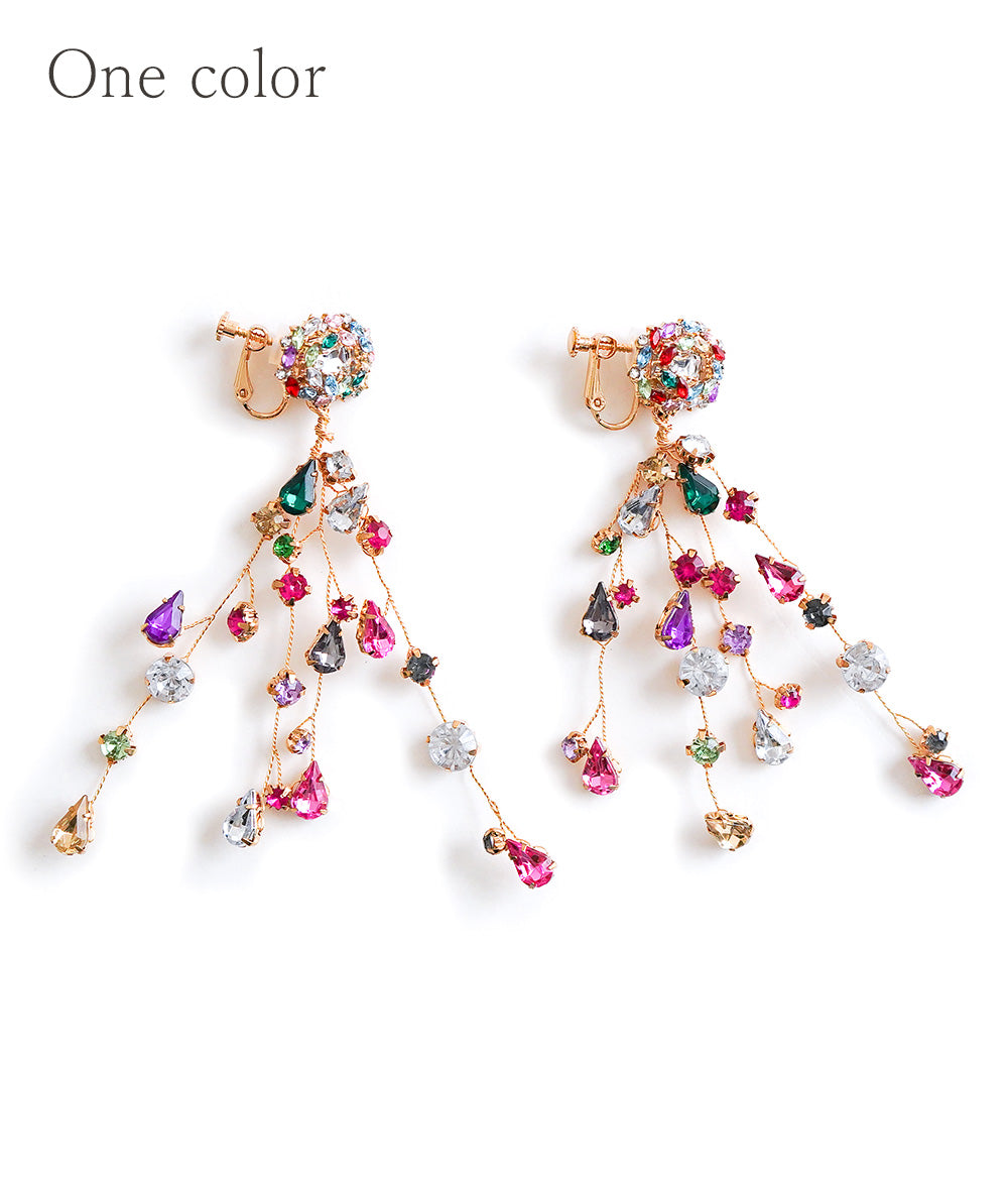 Multi-colored tree earrings
