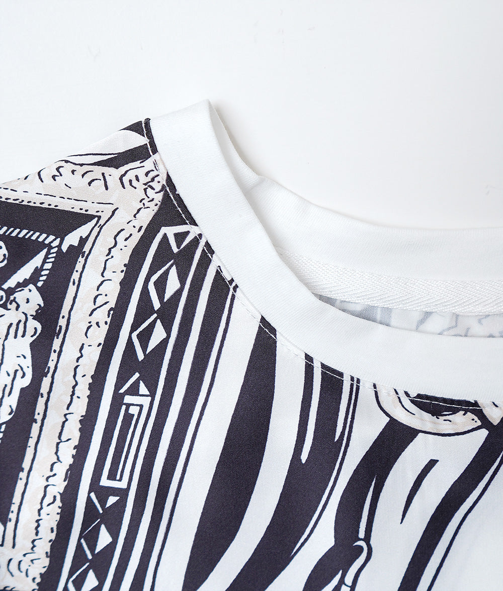 Dolman sleeve blouse with scarf print