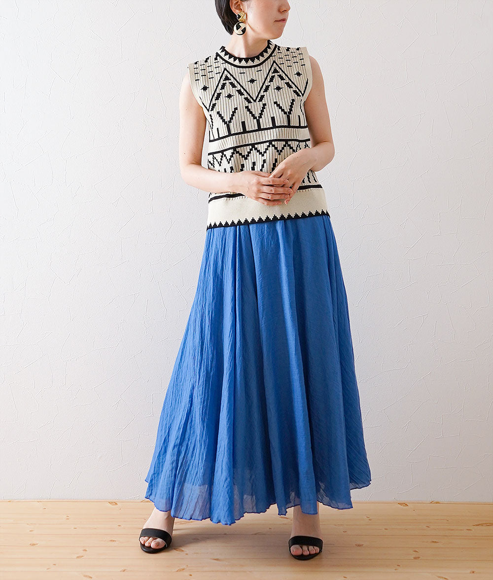 Ethnic-inspired knit jacquard top