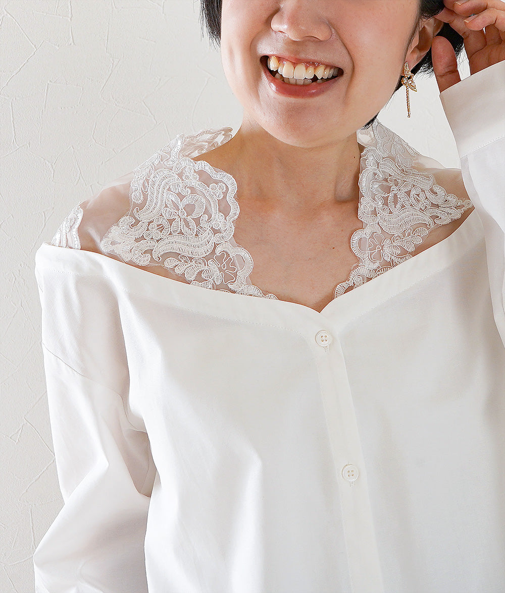 Organza lace sensual blouse