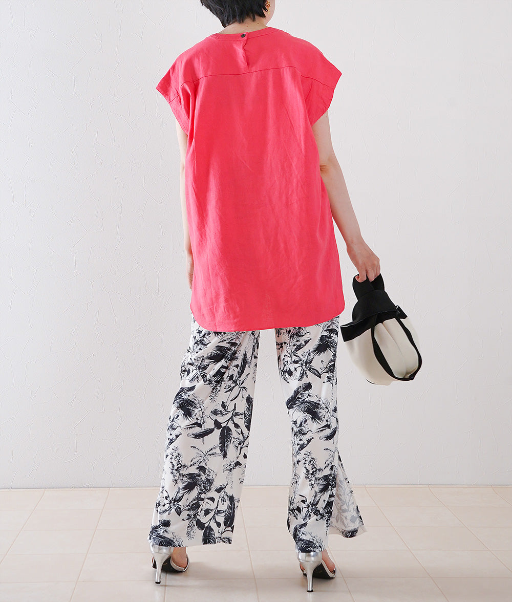 Monochrome botanical pants