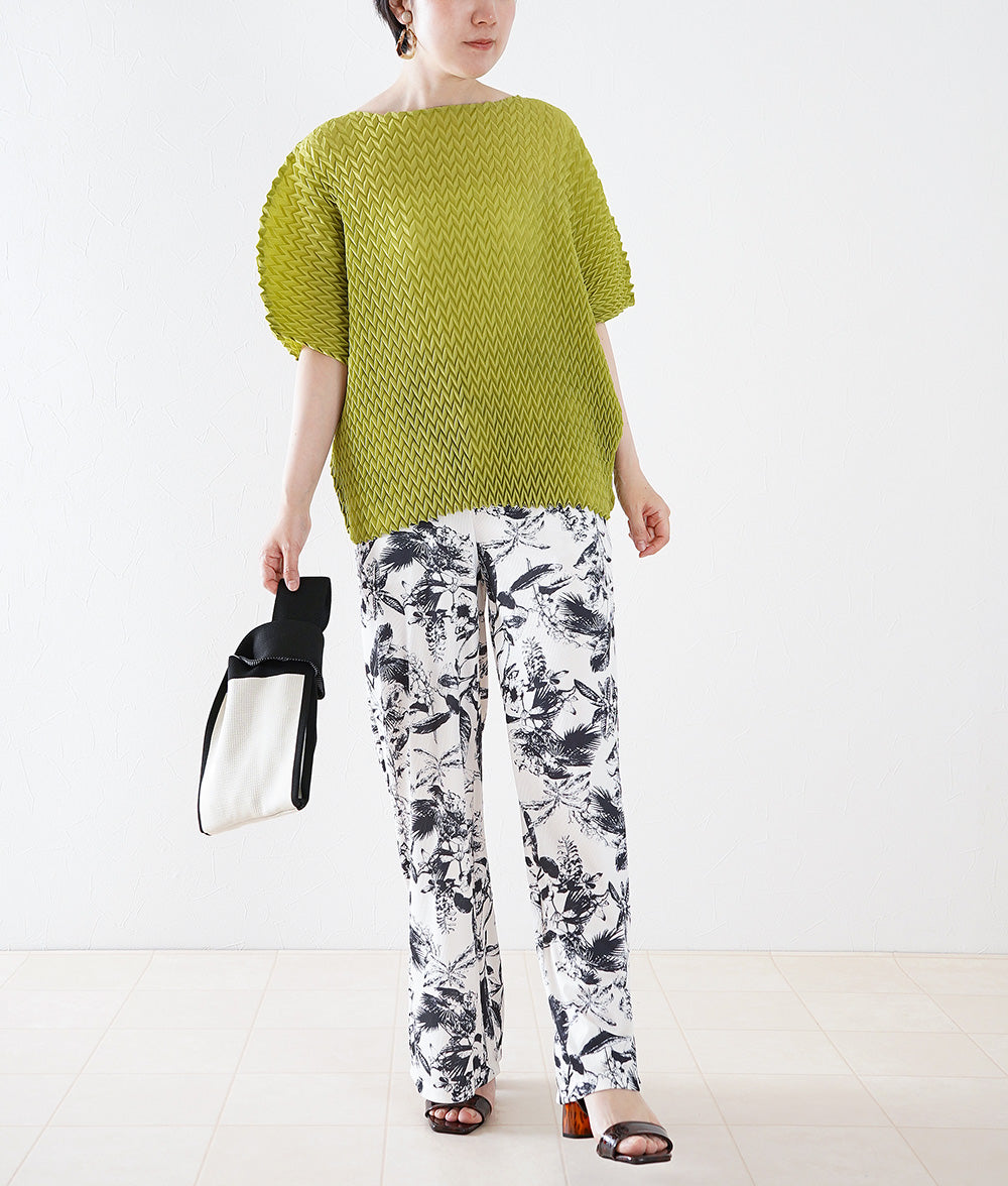 Monochrome botanical pants