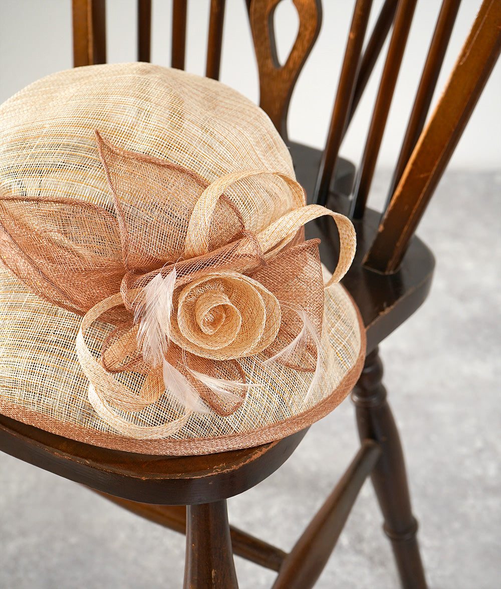 Flower corsage ribbon hat