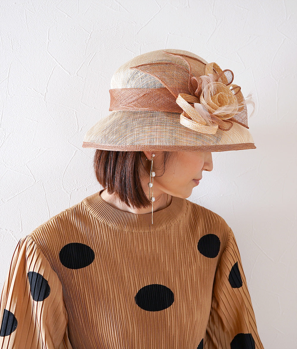 Flower corsage ribbon hat