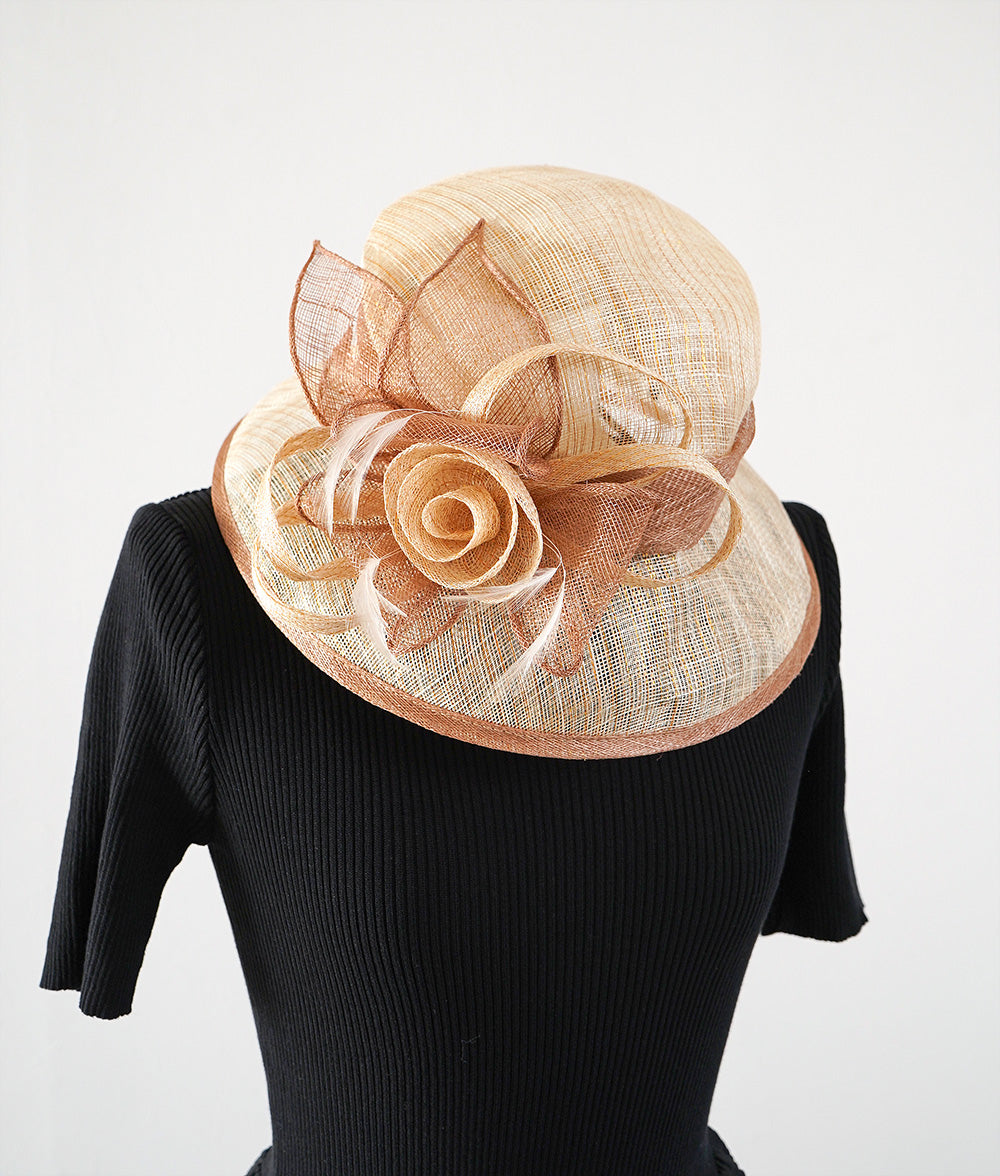Flower corsage ribbon hat