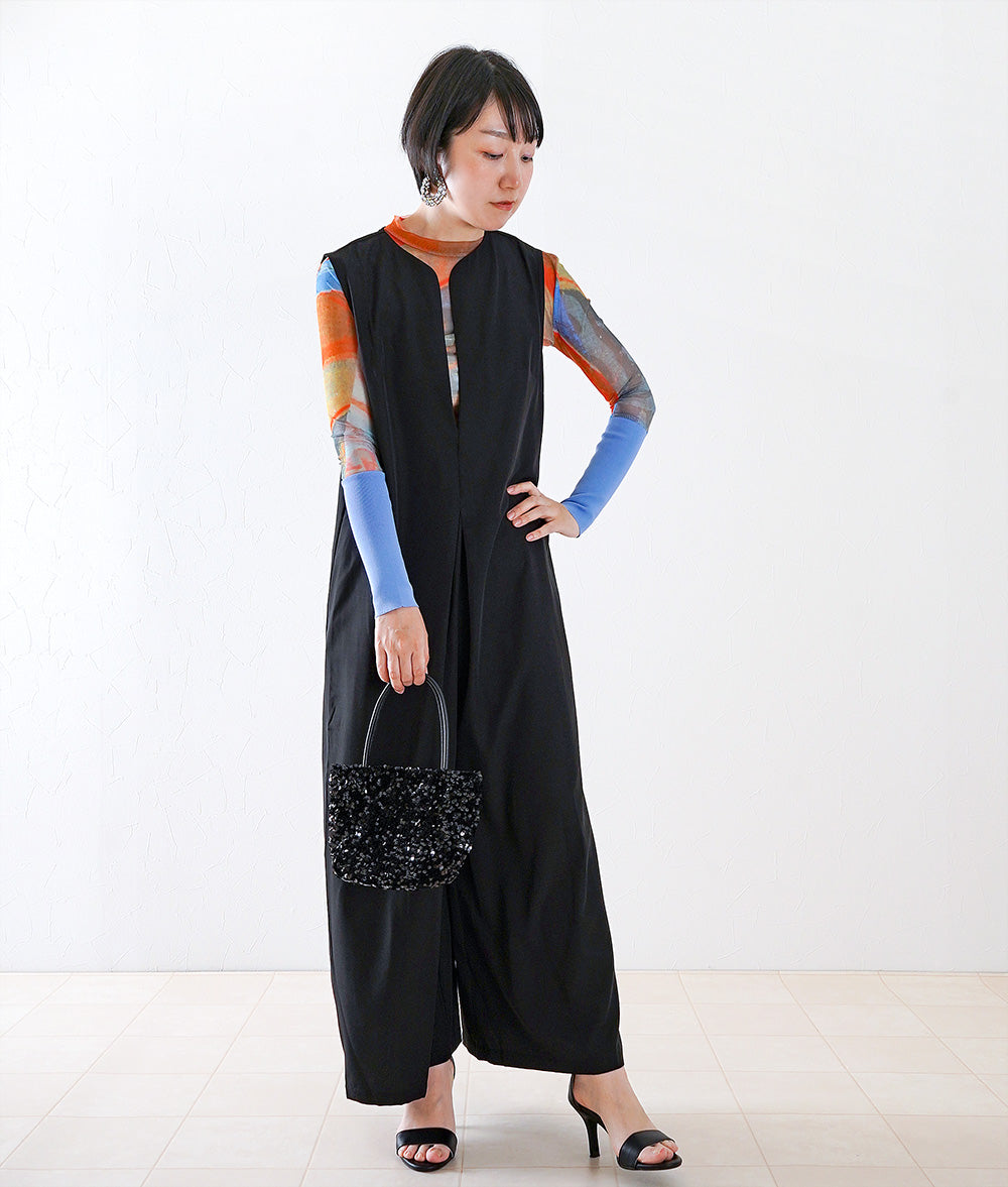 Niche art print mesh top