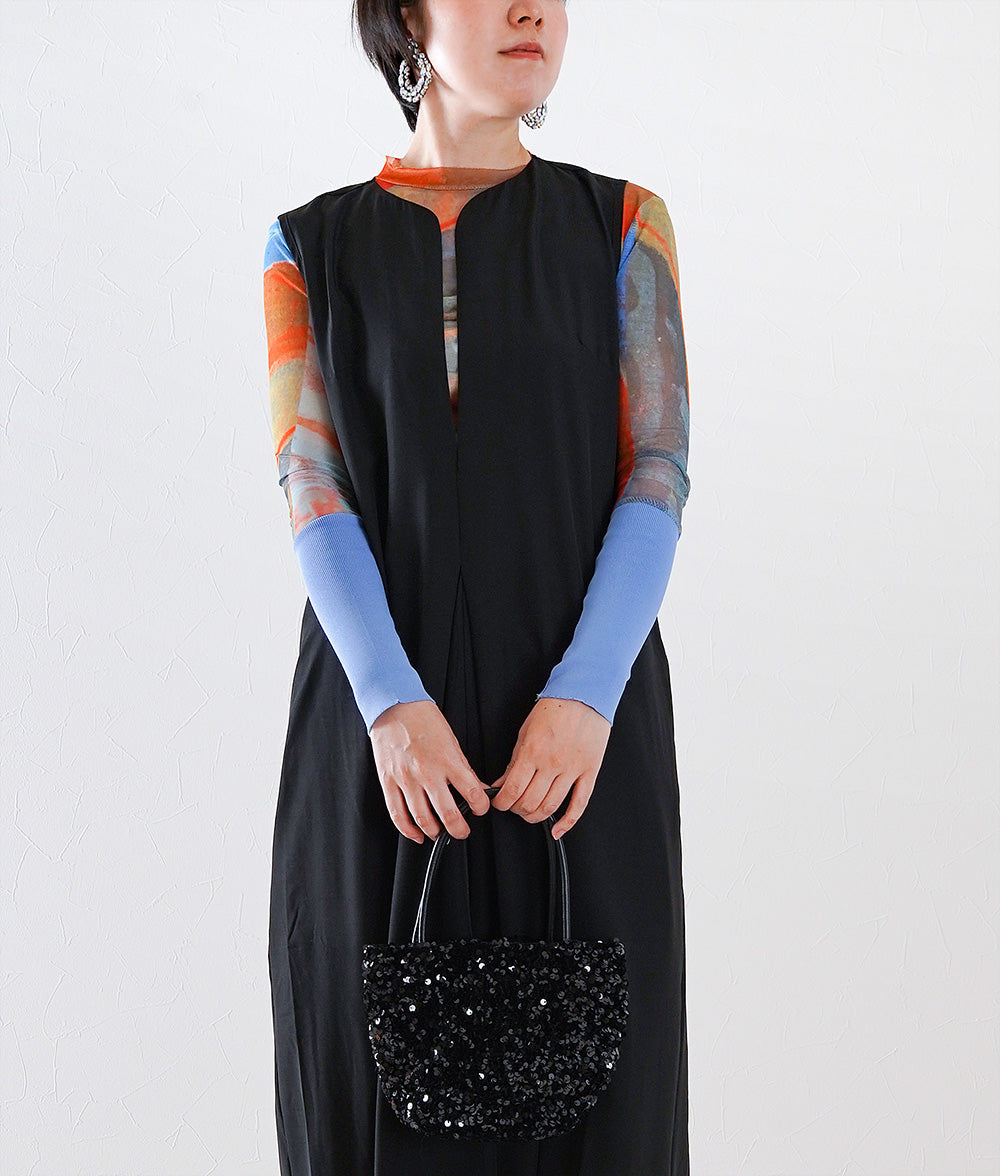 Niche art print mesh top