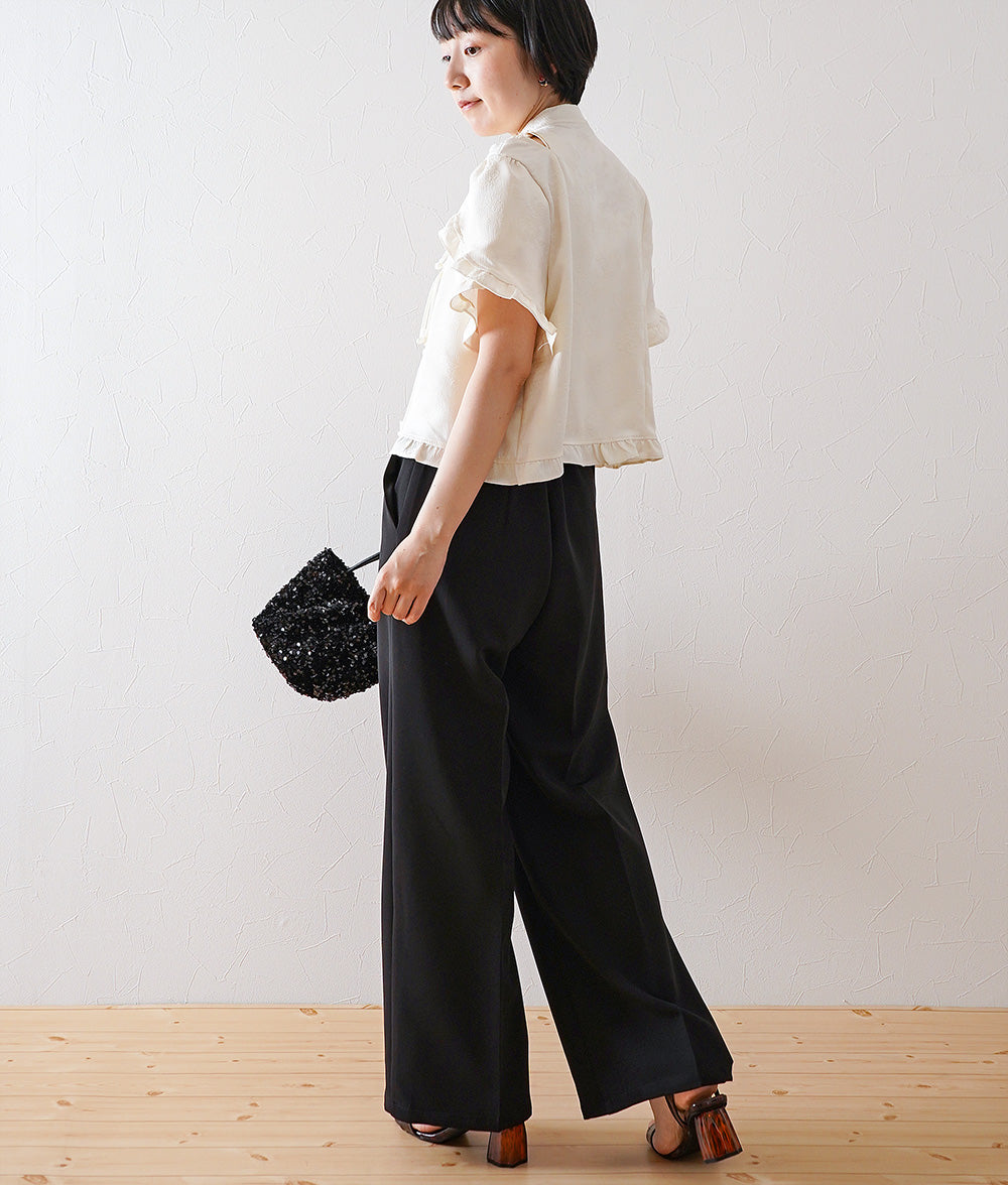 Chinese style ruffled blouse