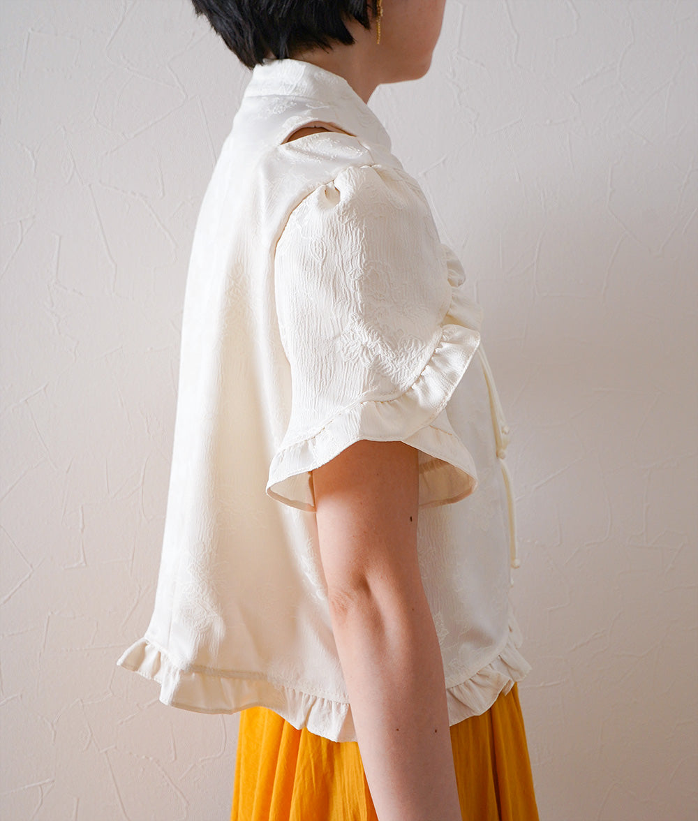 Chinese style ruffled blouse