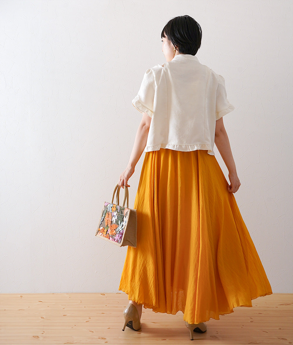 Chinese style ruffled blouse