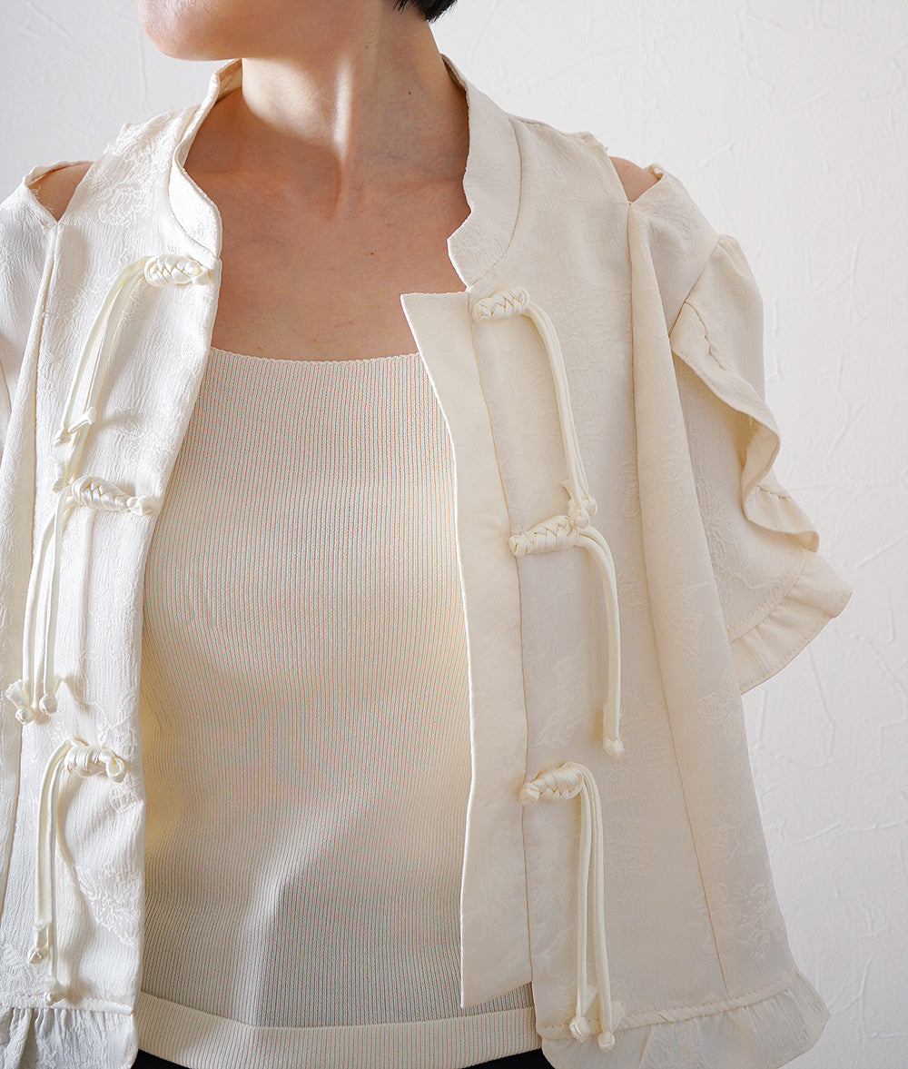 Chinese style ruffled blouse