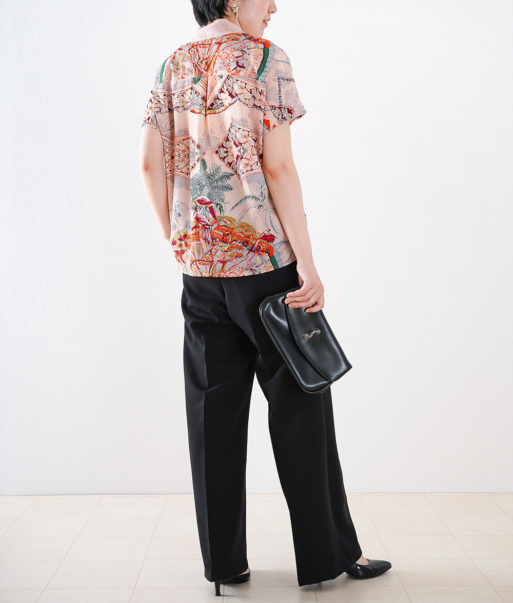 Tropical scarf shirt