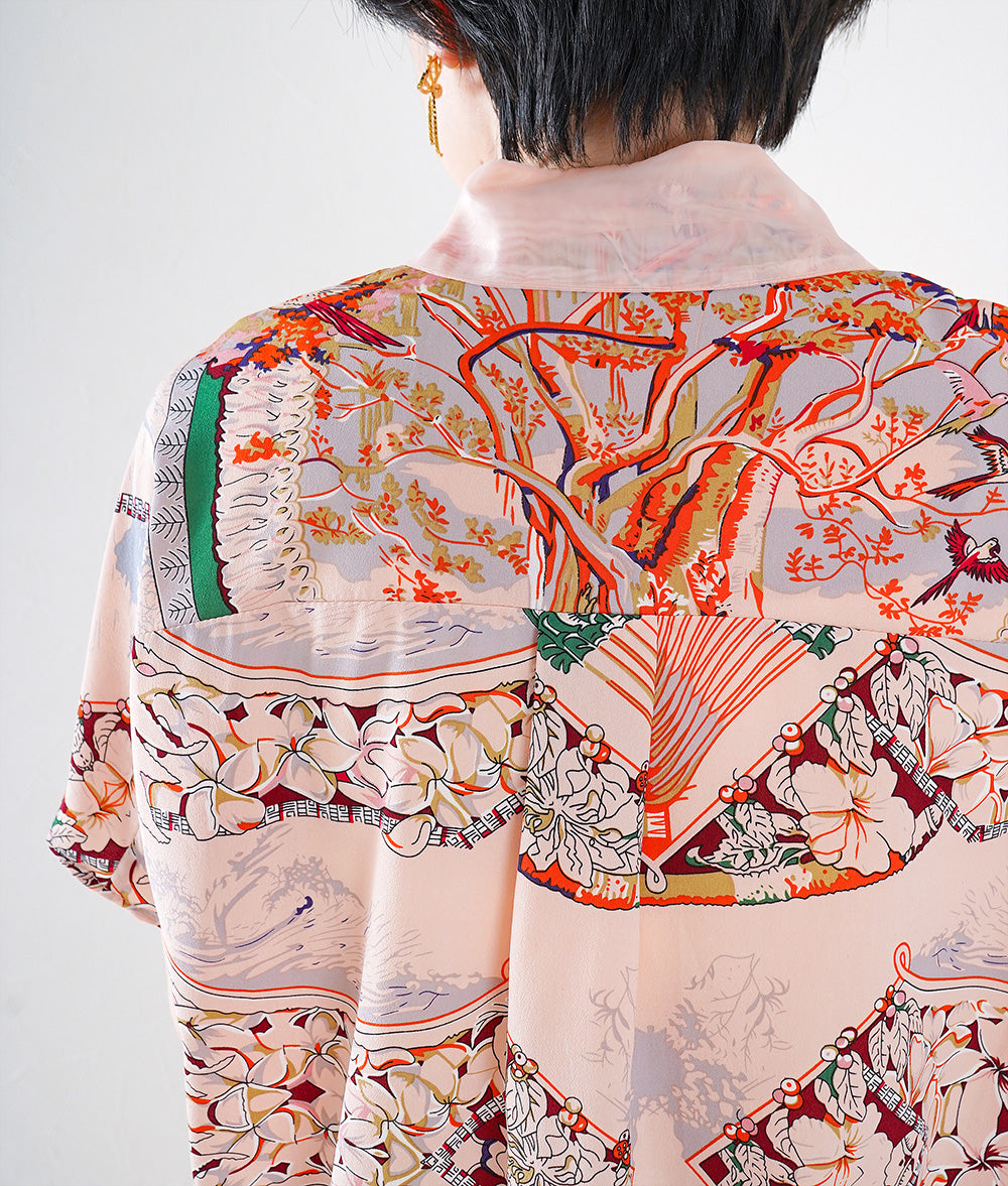 Tropical scarf shirt
