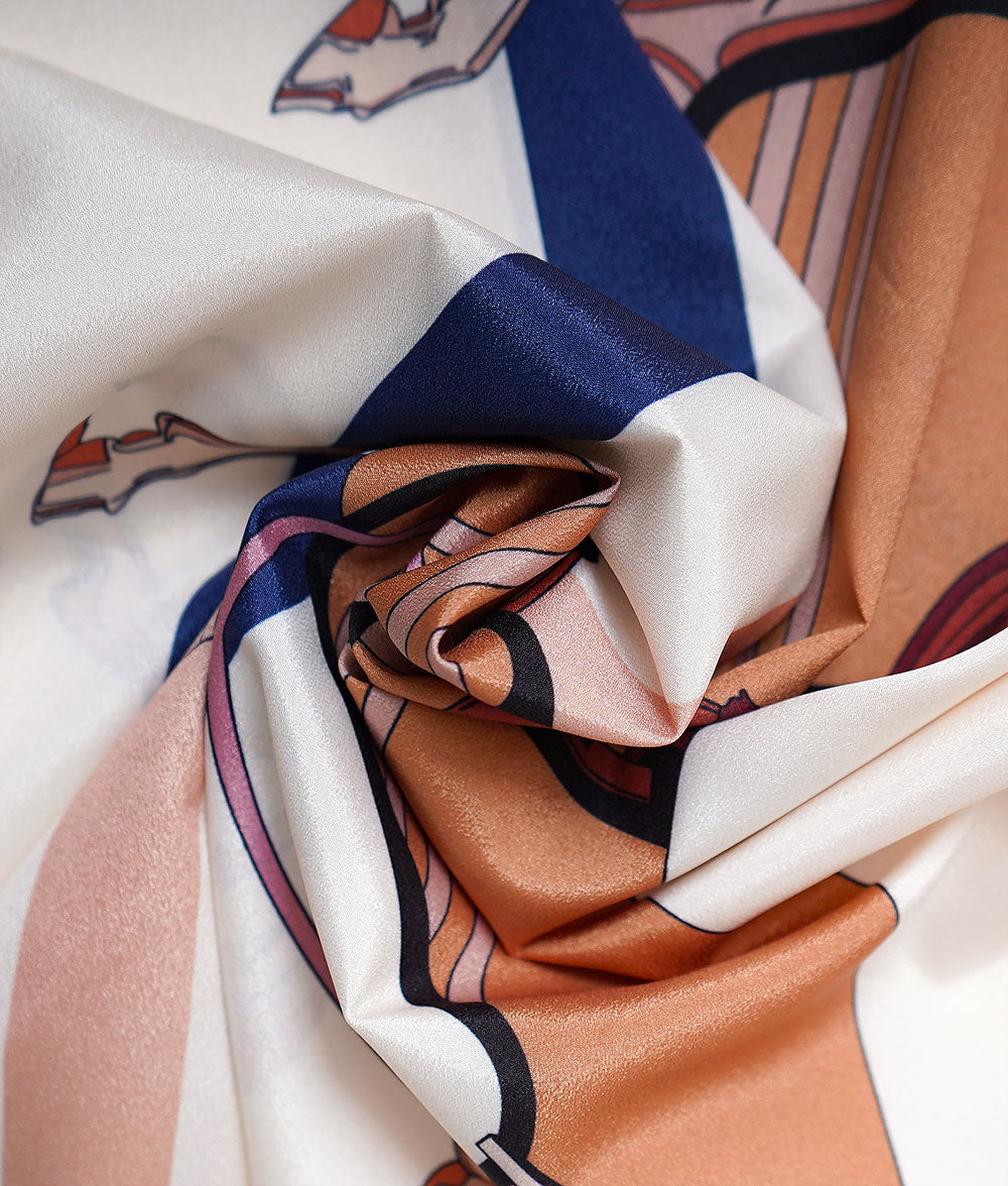 Elegant horse scarf blouse