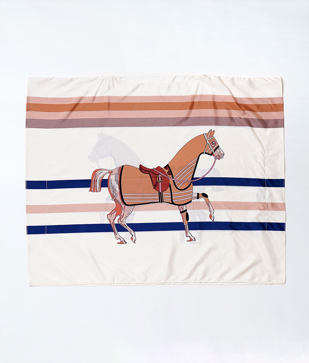 Elegant horse scarf blouse