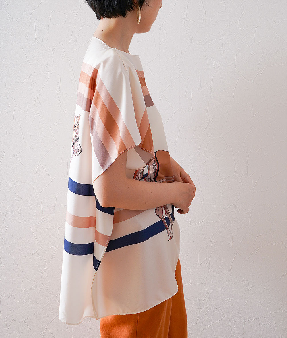 Elegant horse scarf blouse