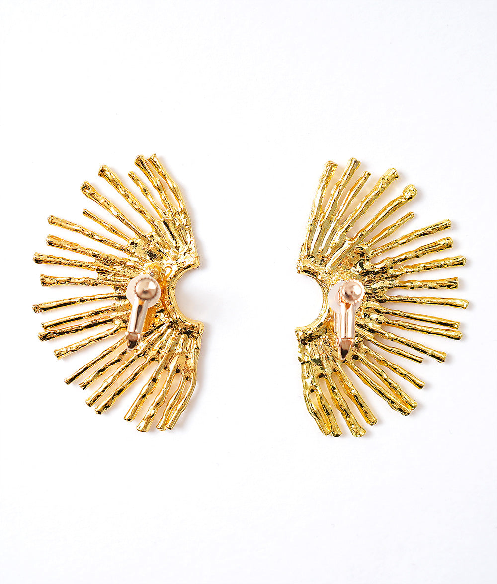 Gorgeous Fan Gold Earrings