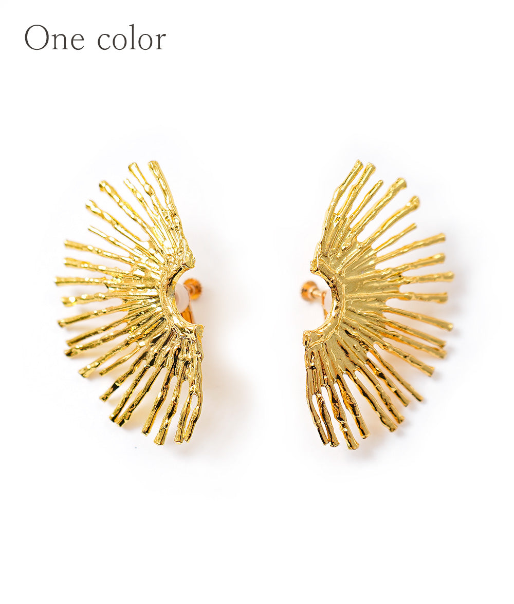 Gorgeous Fan Gold Earrings