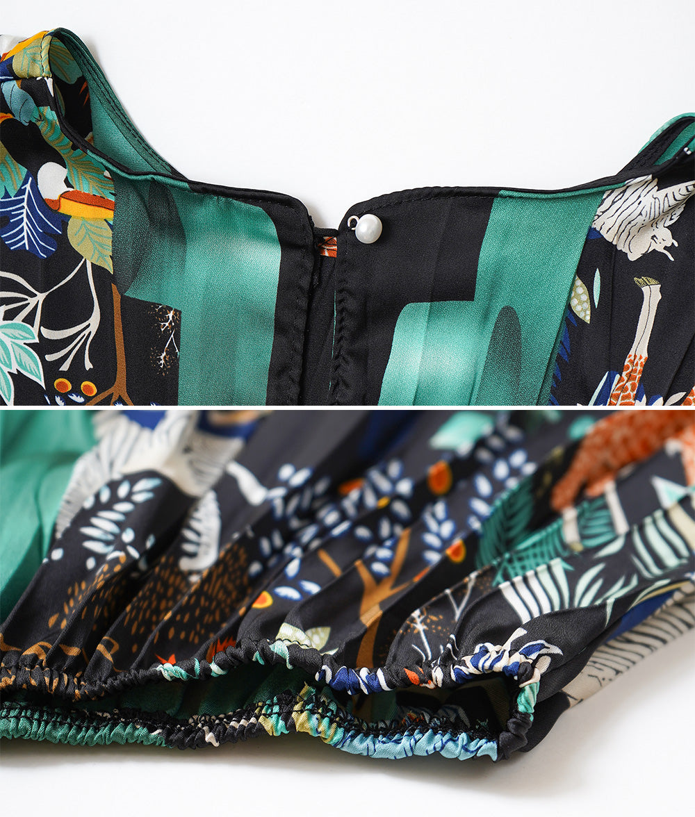 Botanical & animal print pleat setup