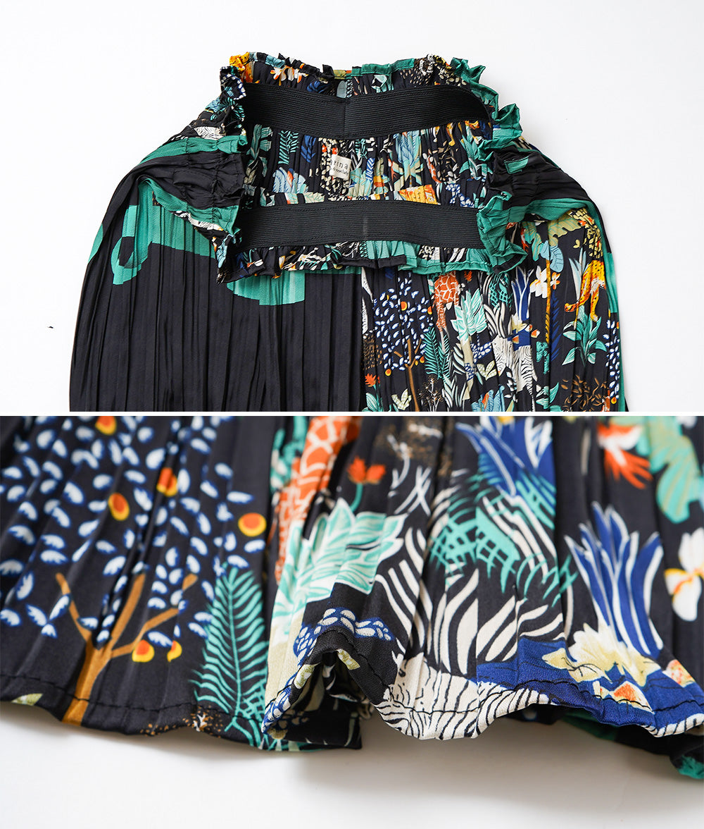 Botanical & animal print pleat setup