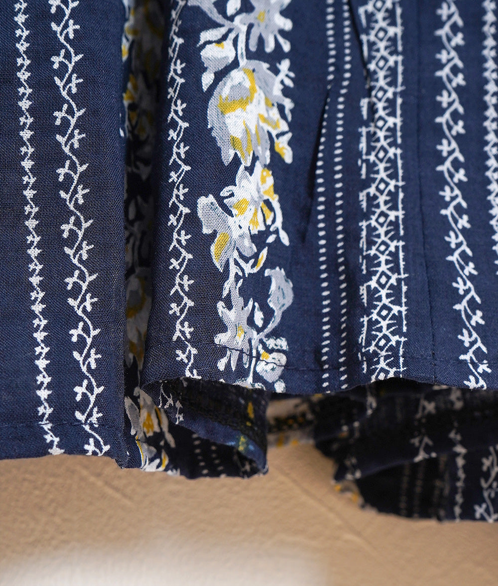 Flower striped smock dress