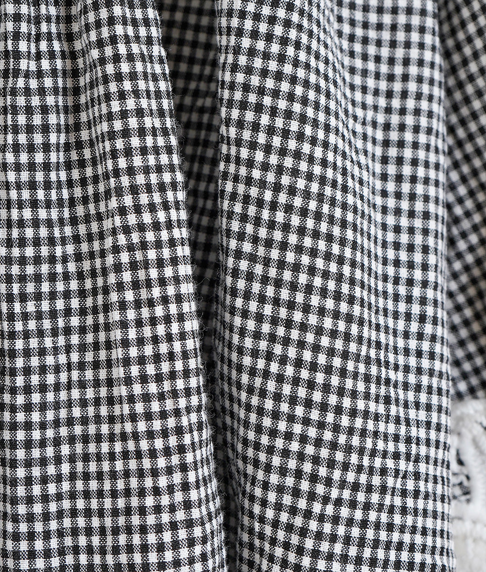 Floral lace and gingham blouse
