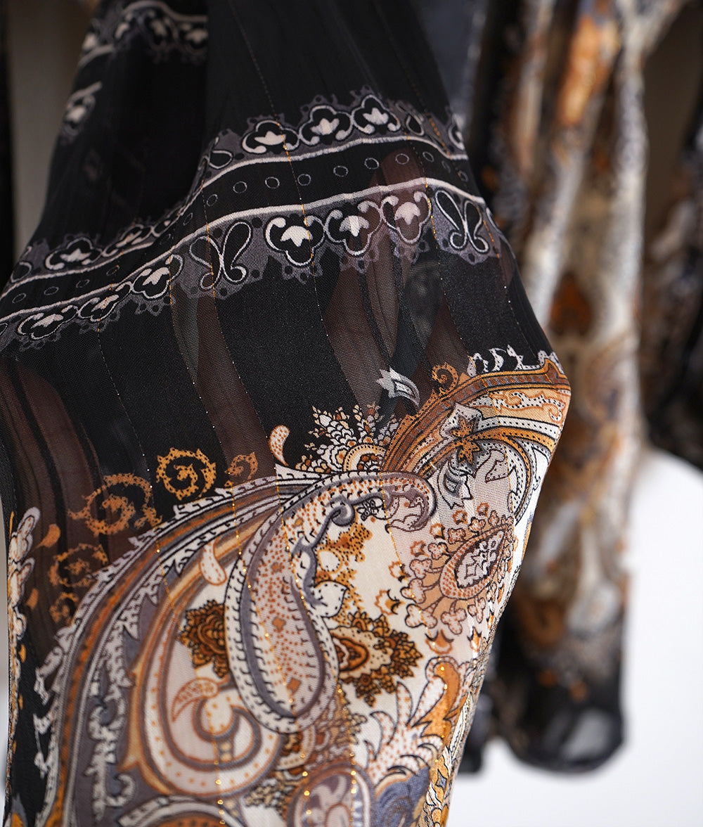 Sheer scarf pattern tunic