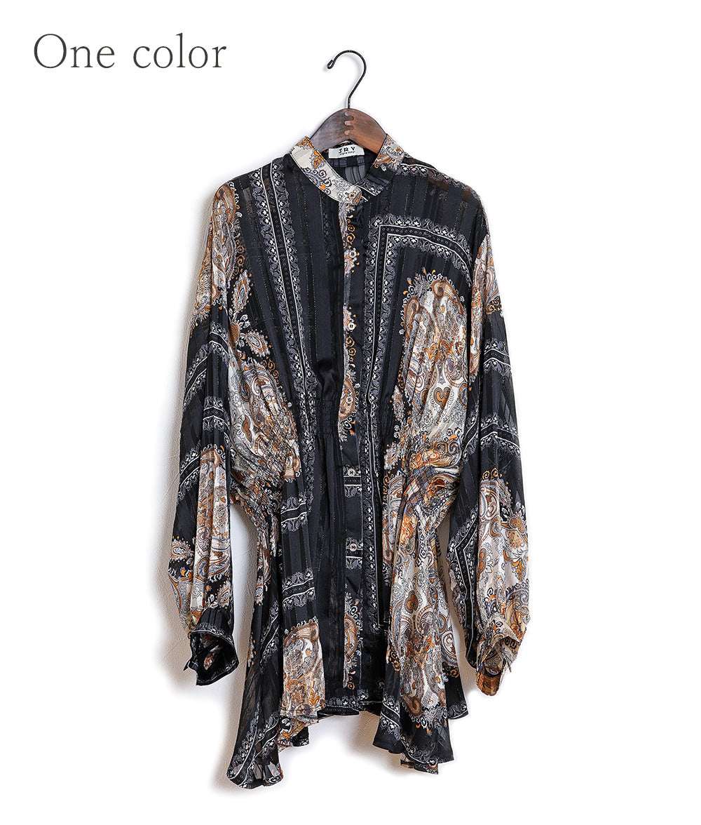Sheer scarf pattern tunic