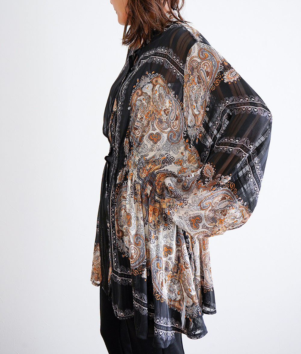 Sheer scarf pattern tunic