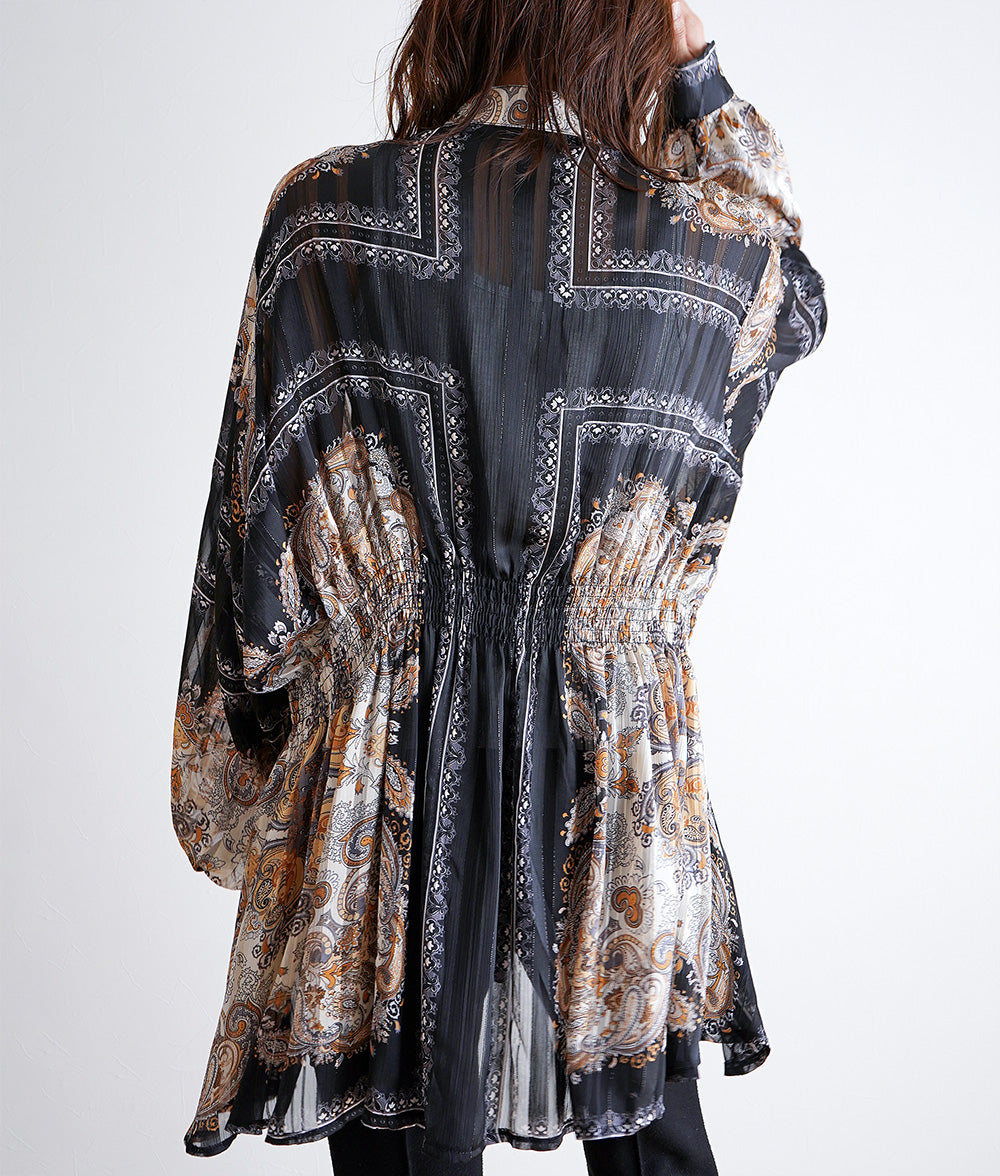 Sheer scarf pattern tunic