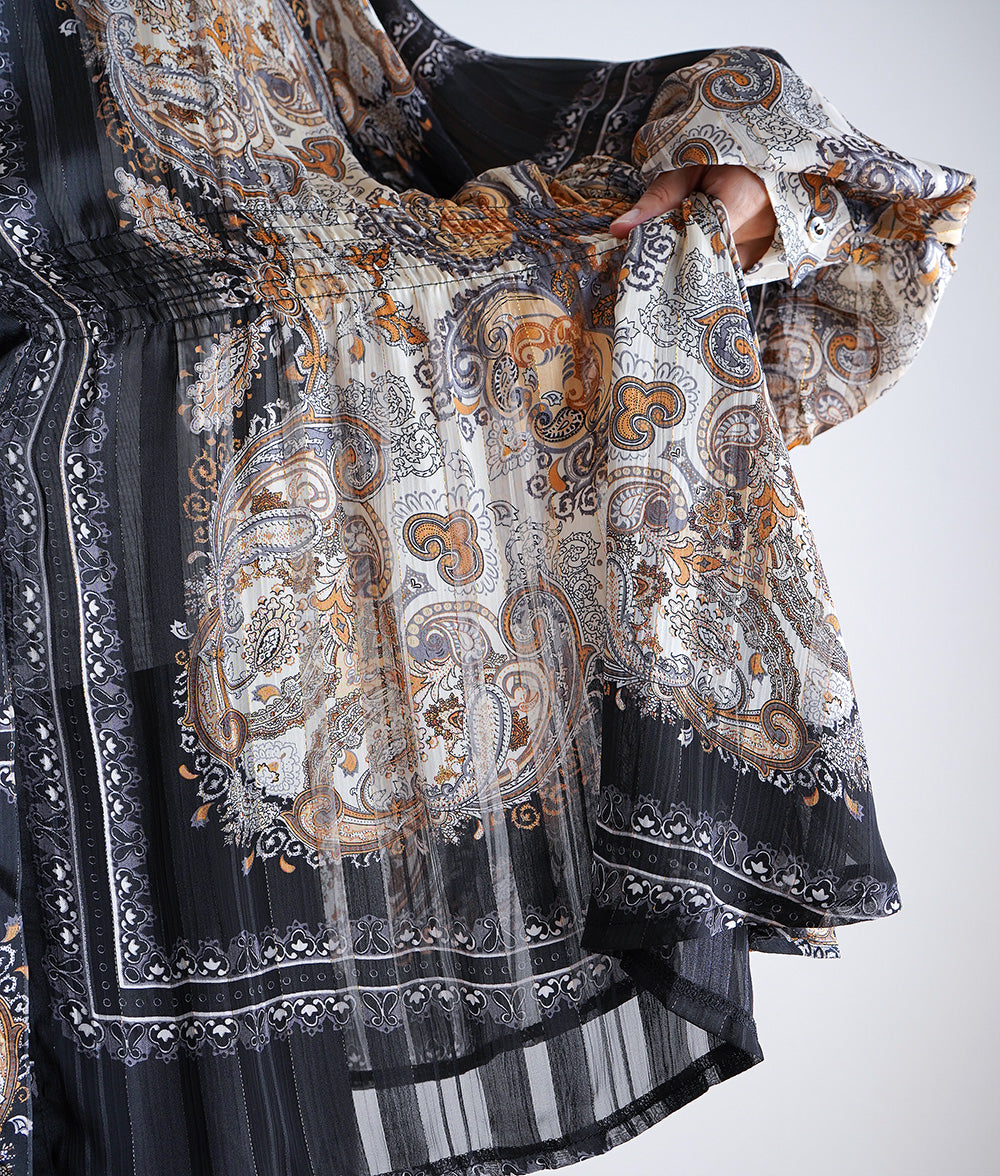 Sheer scarf pattern tunic