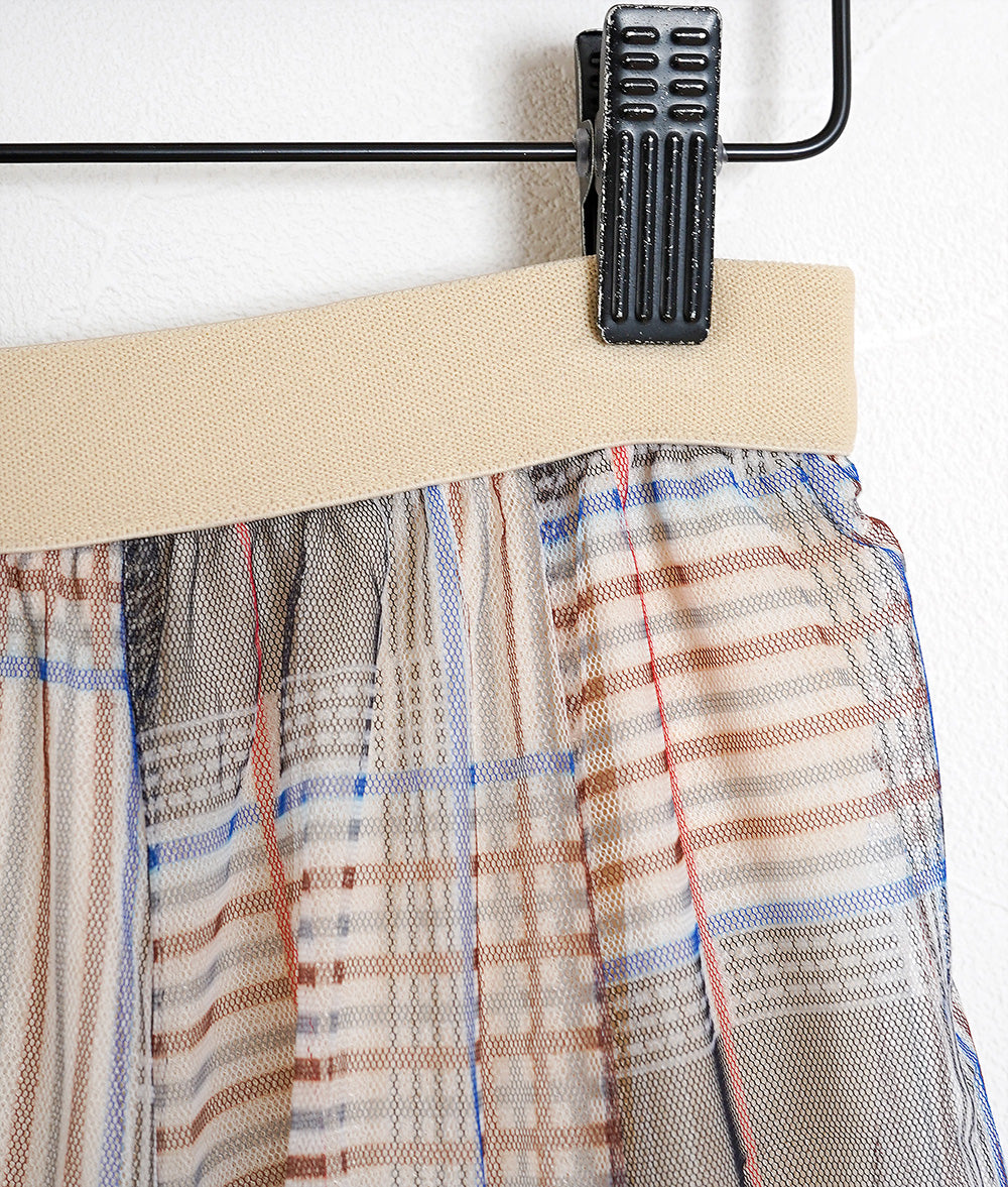 Checked tulle skirt like mille-feuille