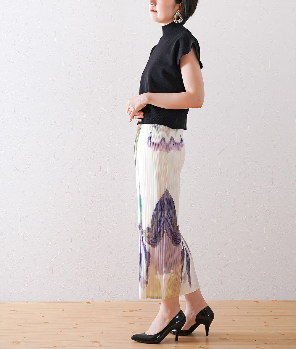 Blurred Flower Pleated Dress