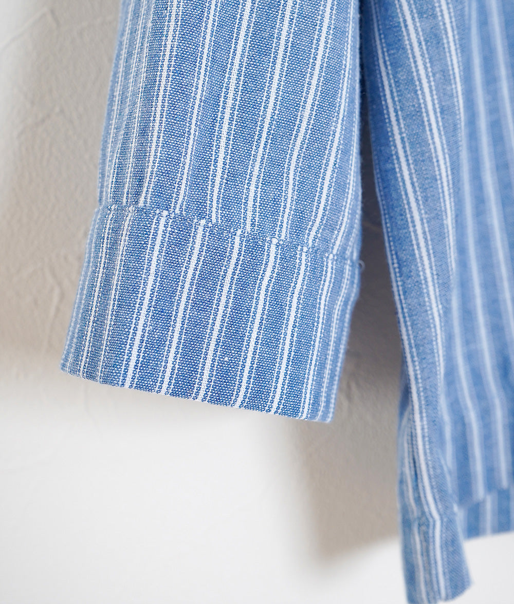 Grape embroidery big color striped blouse
